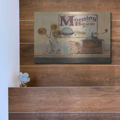 Luxe Metal Art 'Morning Brew' by Pam Britton, Metal Wall Art,16x12