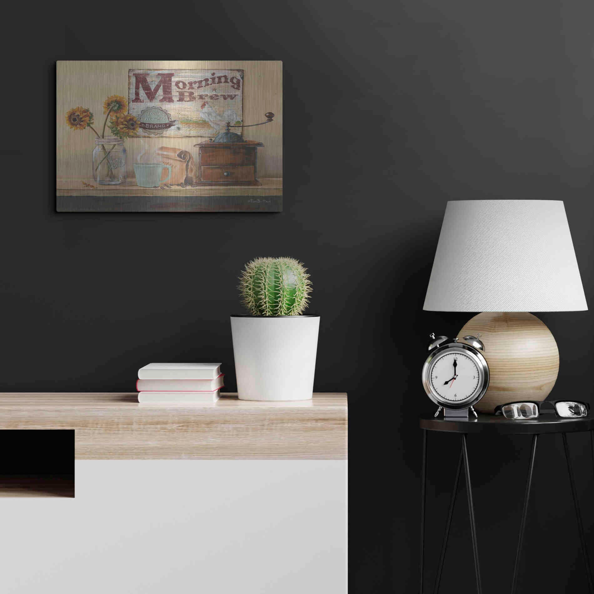 Luxe Metal Art 'Morning Brew' by Pam Britton, Metal Wall Art,24x16