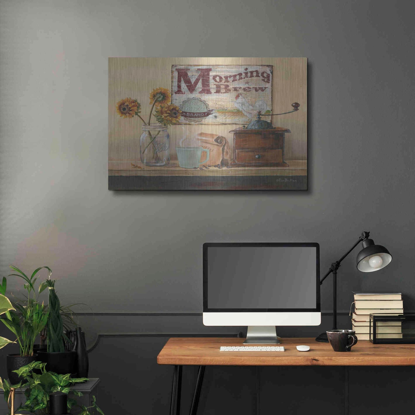 Luxe Metal Art 'Morning Brew' by Pam Britton, Metal Wall Art,36x24