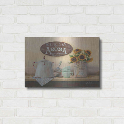 Luxe Metal Art 'Wake Up to the Aroma' by Pam Britton, Metal Wall Art,24x16