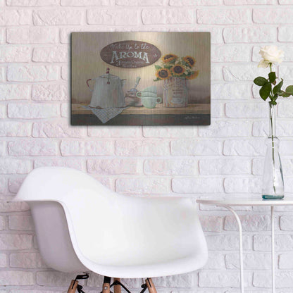 Luxe Metal Art 'Wake Up to the Aroma' by Pam Britton, Metal Wall Art,24x16