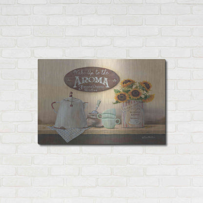 Luxe Metal Art 'Wake Up to the Aroma' by Pam Britton, Metal Wall Art,36x24