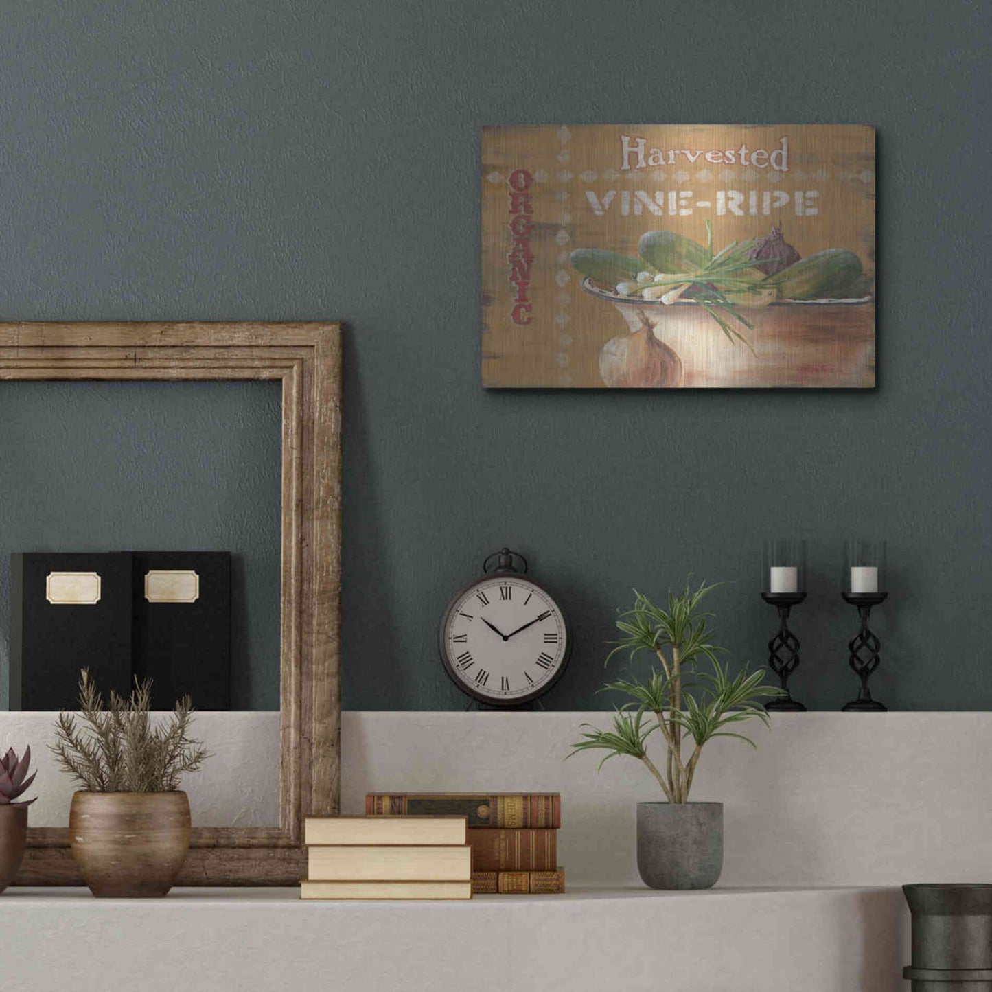 Luxe Metal Art 'Vine Ripe' by Pam Britton, Metal Wall Art,16x12