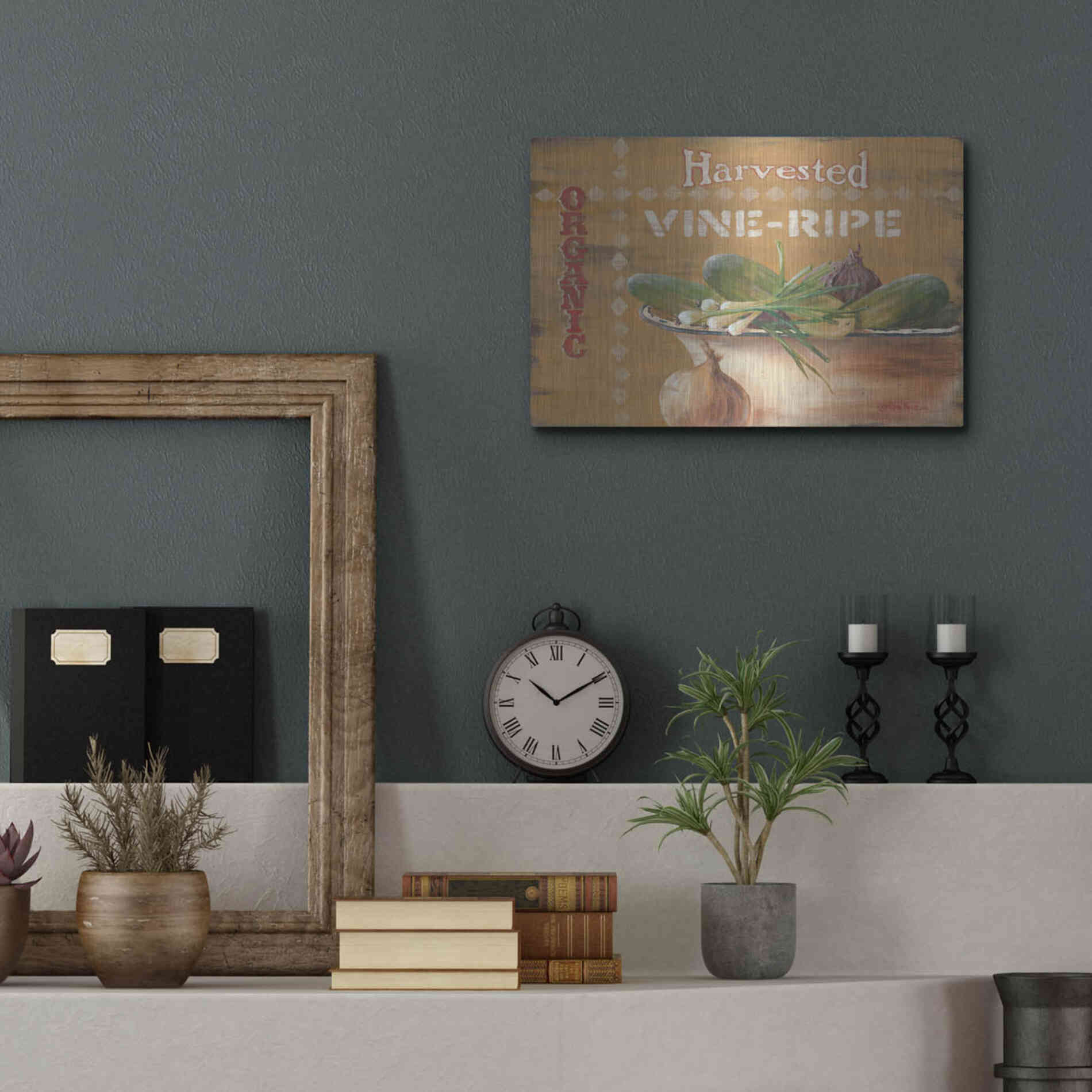 Luxe Metal Art 'Vine Ripe' by Pam Britton, Metal Wall Art,16x12