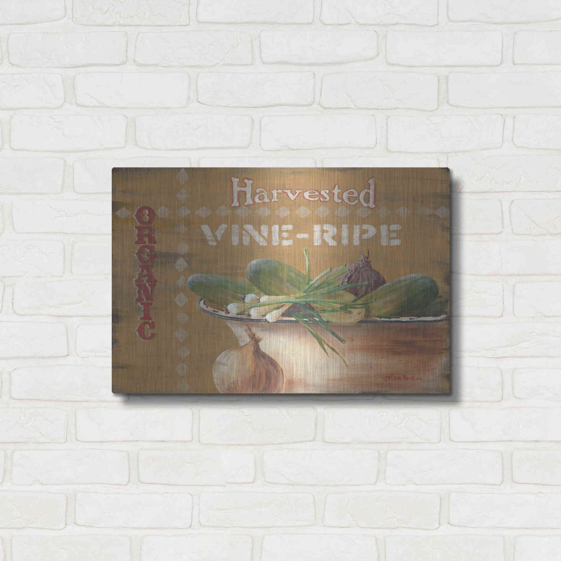 Luxe Metal Art 'Vine Ripe' by Pam Britton, Metal Wall Art,24x16