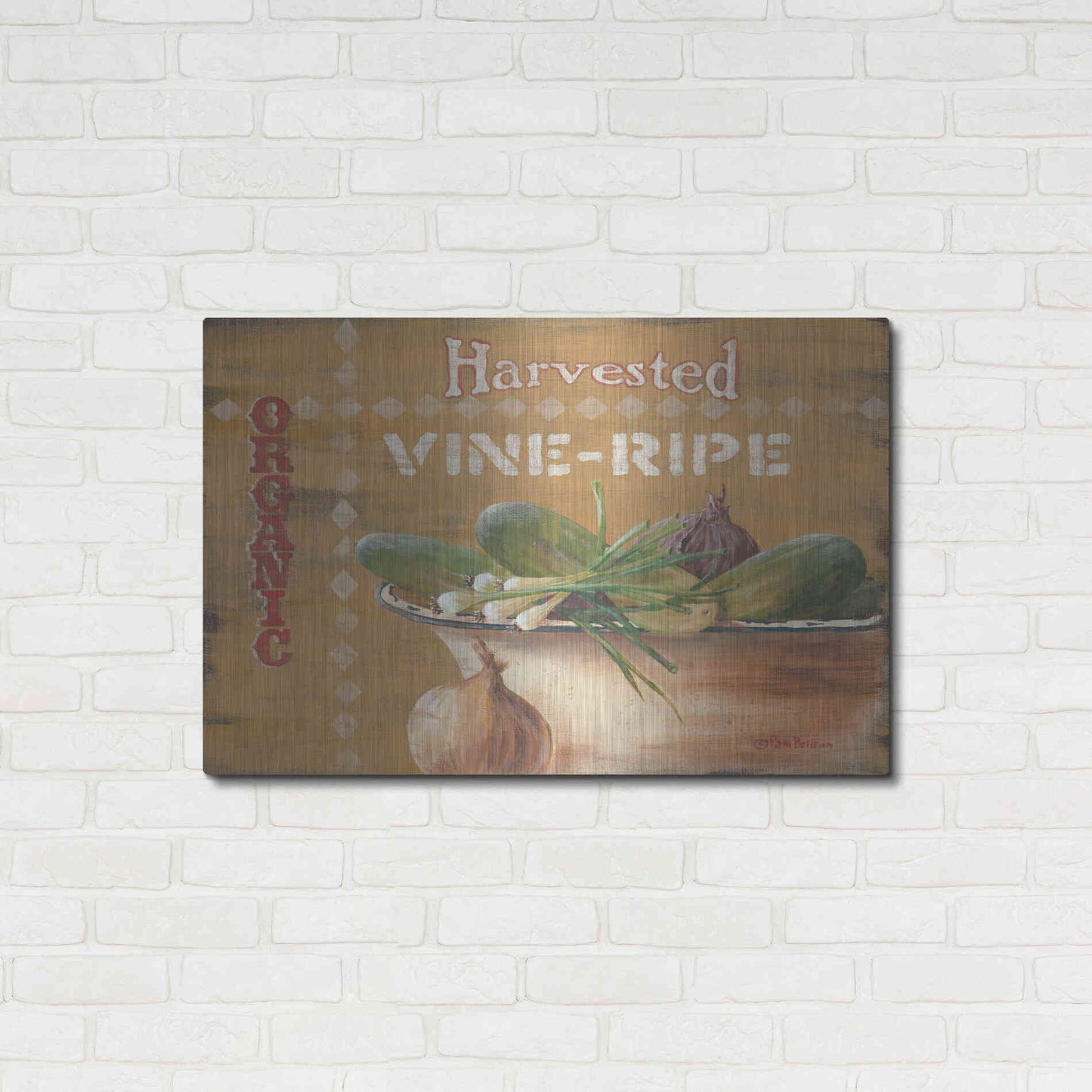 Luxe Metal Art 'Vine Ripe' by Pam Britton, Metal Wall Art,36x24