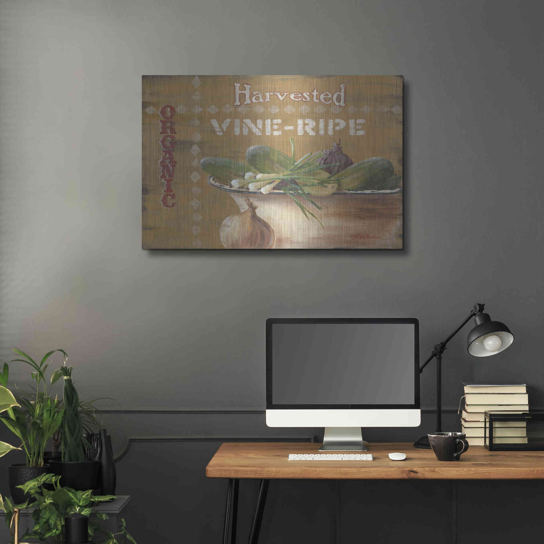 Luxe Metal Art 'Vine Ripe' by Pam Britton, Metal Wall Art,36x24