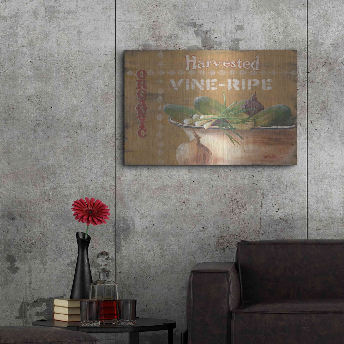 Luxe Metal Art 'Vine Ripe' by Pam Britton, Metal Wall Art,36x24