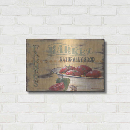 Luxe Metal Art 'Farmer's Market, Naturally Good' by Pam Britton, Metal Wall Art,24x16