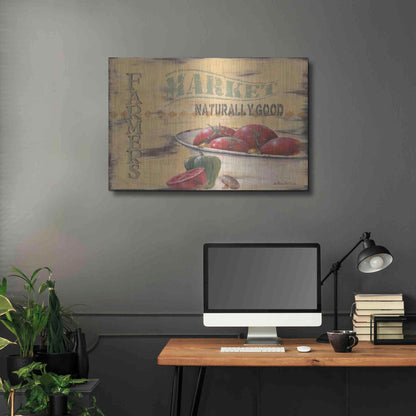 Luxe Metal Art 'Farmer's Market, Naturally Good' by Pam Britton, Metal Wall Art,36x24