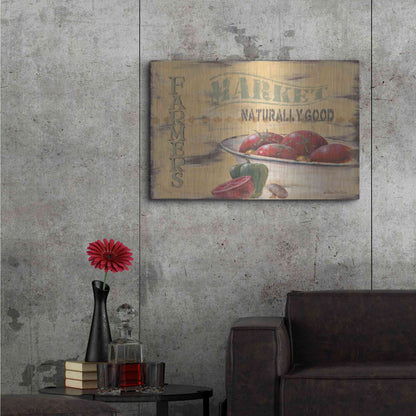 Luxe Metal Art 'Farmer's Market, Naturally Good' by Pam Britton, Metal Wall Art,36x24