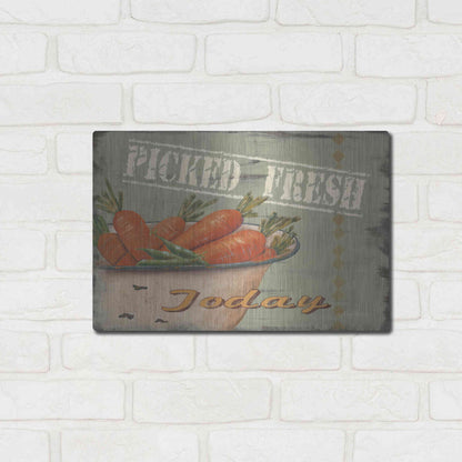 Luxe Metal Art 'Picked Fresh' by Pam Britton, Metal Wall Art,16x12