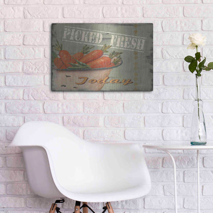 Luxe Metal Art 'Picked Fresh' by Pam Britton, Metal Wall Art,24x16