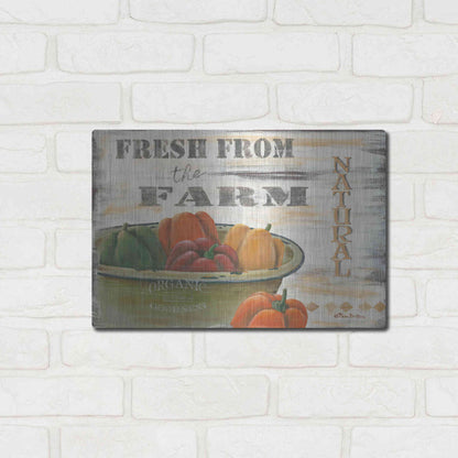 Luxe Metal Art 'Fresn From the Farm, Natural' by Pam Britton, Metal Wall Art,16x12