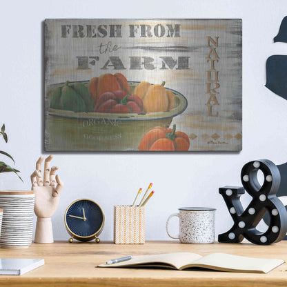 Luxe Metal Art 'Fresn From the Farm, Natural' by Pam Britton, Metal Wall Art,16x12