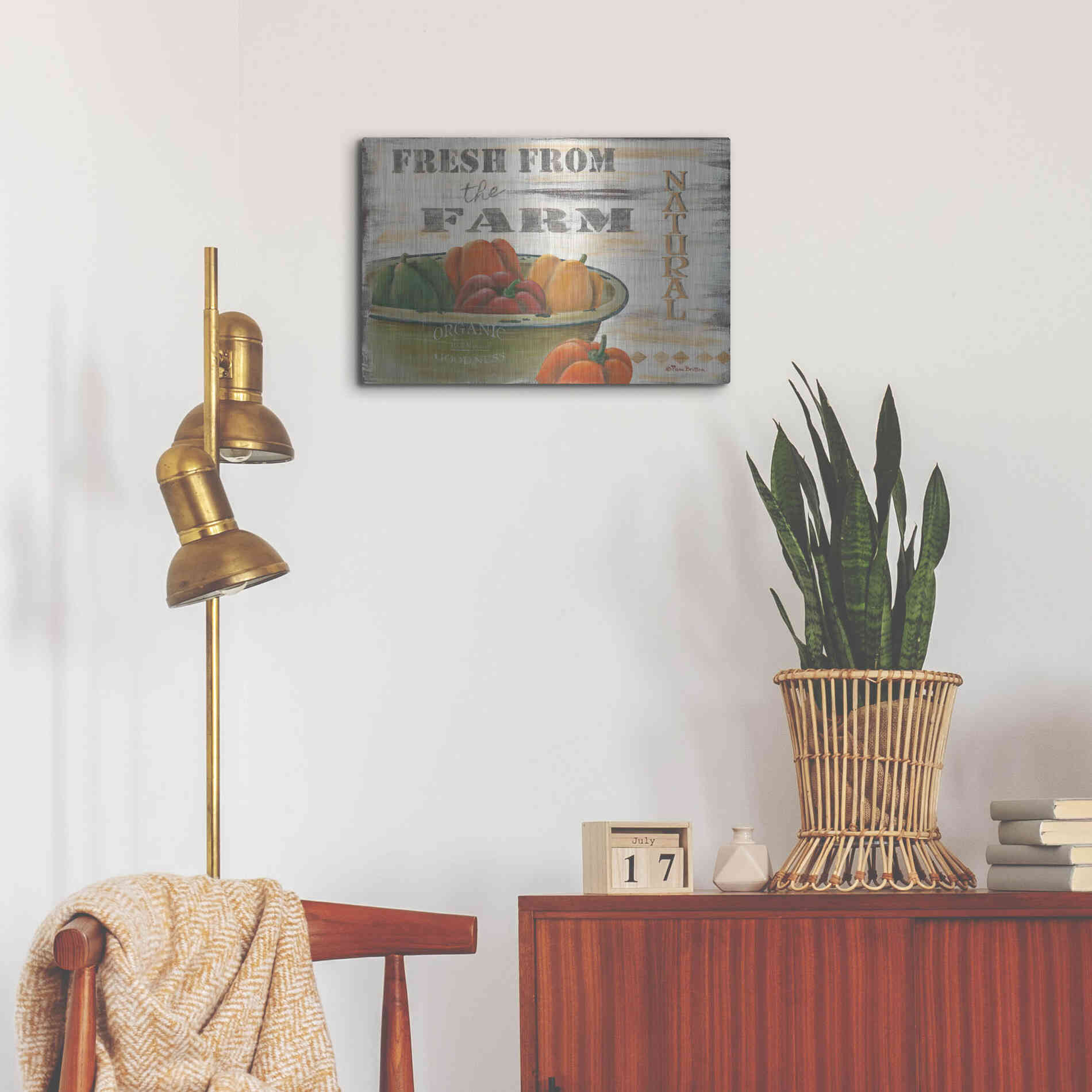 Luxe Metal Art 'Fresn From the Farm, Natural' by Pam Britton, Metal Wall Art,24x16