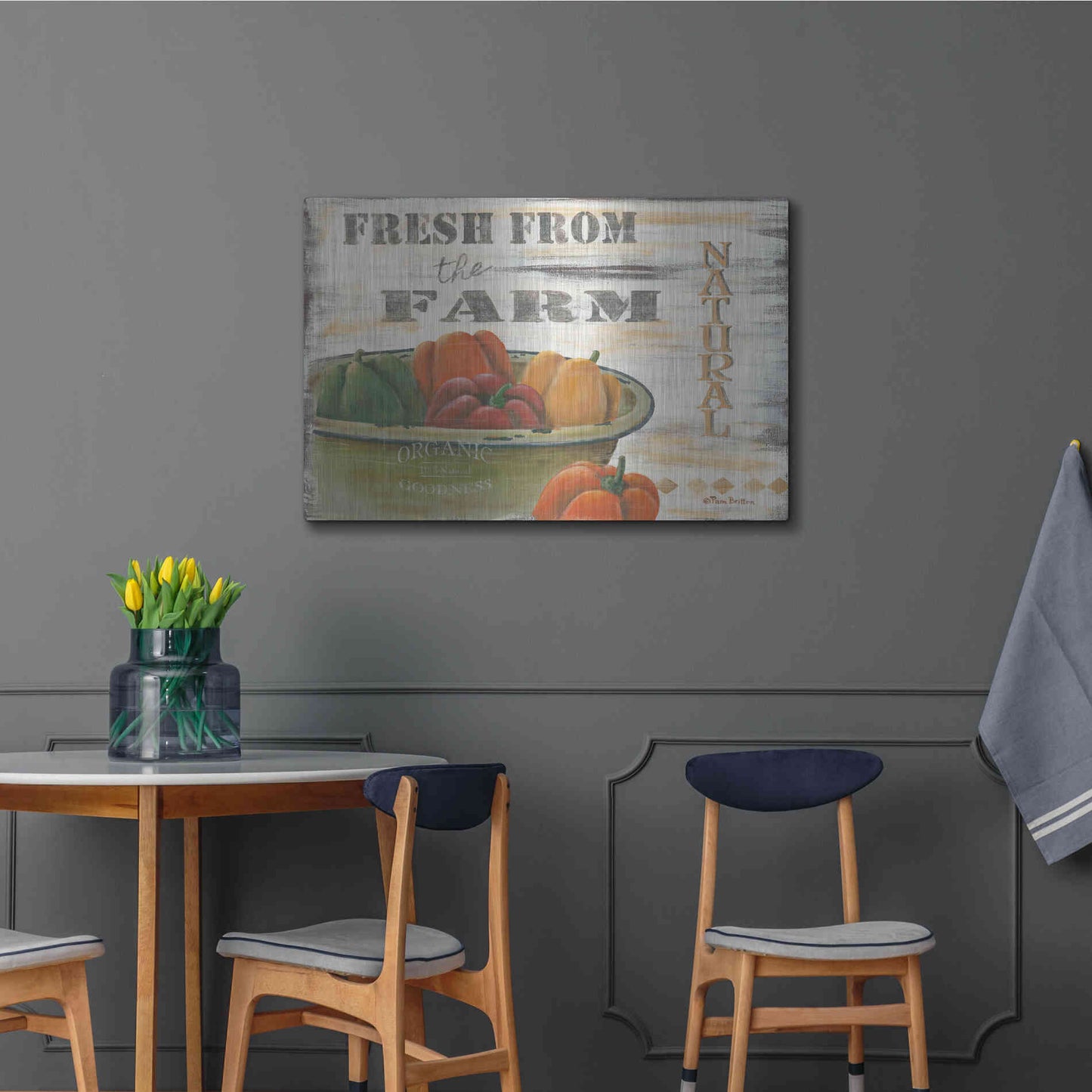 Luxe Metal Art 'Fresn From the Farm, Natural' by Pam Britton, Metal Wall Art,36x24