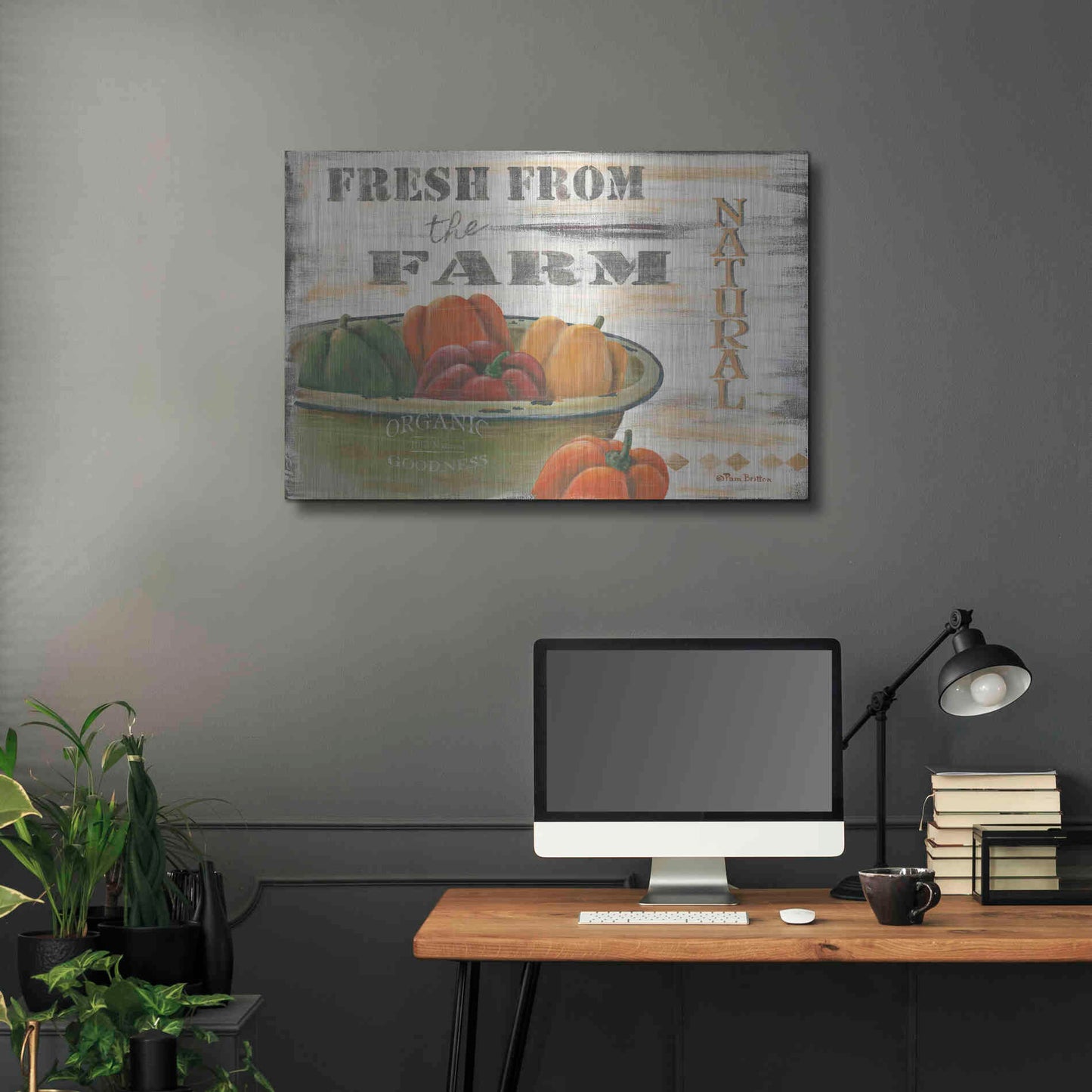 Luxe Metal Art 'Fresn From the Farm, Natural' by Pam Britton, Metal Wall Art,36x24