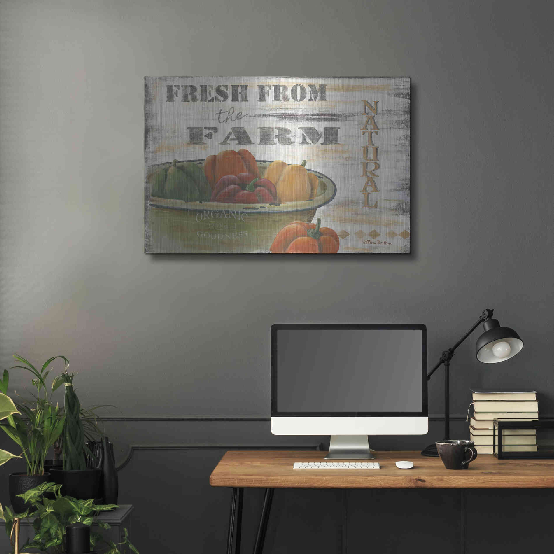 Luxe Metal Art 'Fresn From the Farm, Natural' by Pam Britton, Metal Wall Art,36x24
