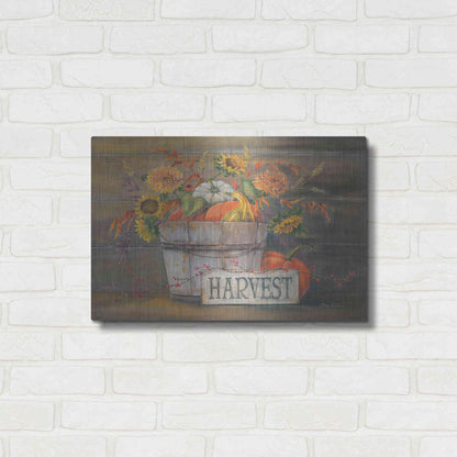 Luxe Metal Art 'Fall Harvest Bucket' by Pam Britton, Metal Wall Art,24x16