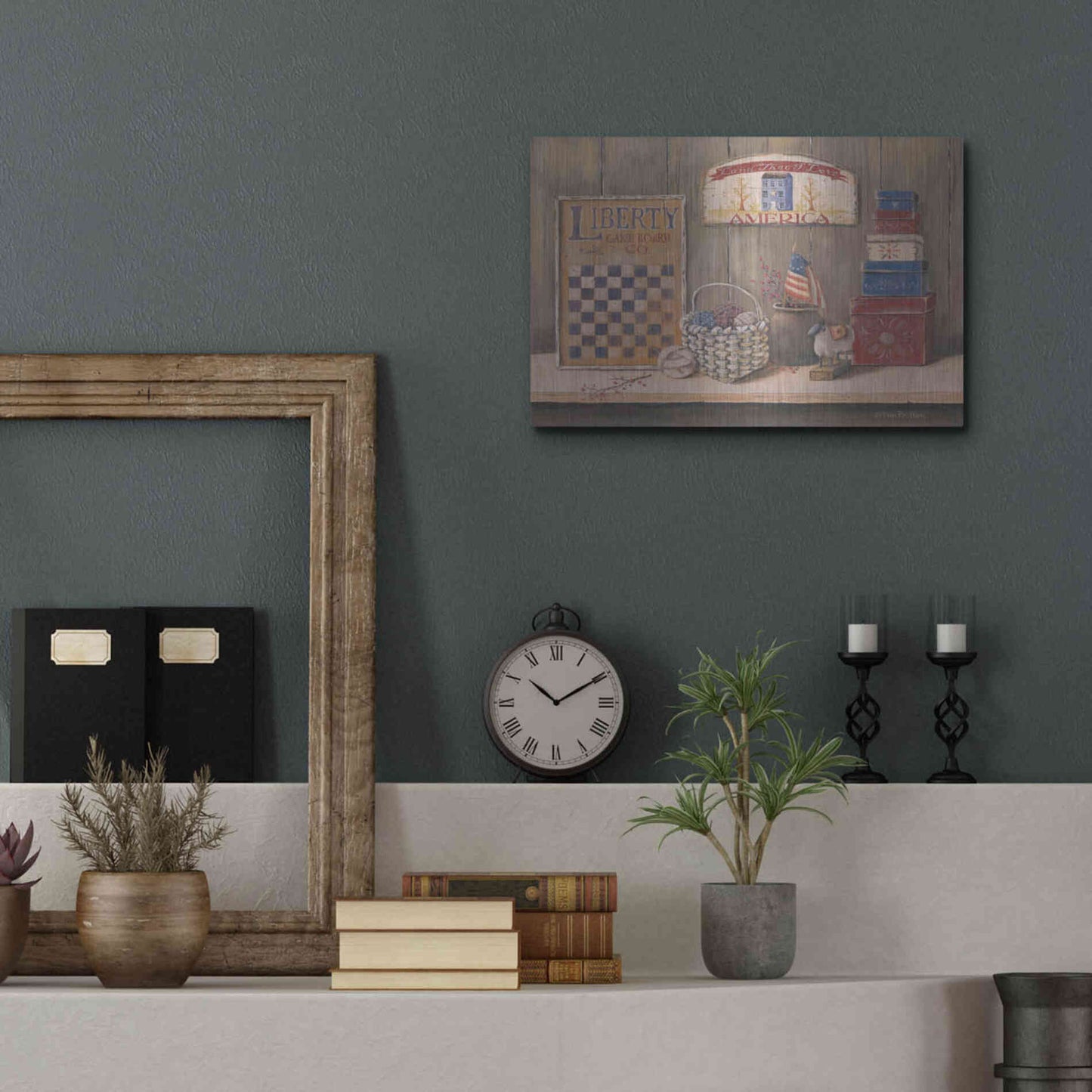 Luxe Metal Art 'Land that I Love' by Pam Britton, Metal Wall Art,16x12