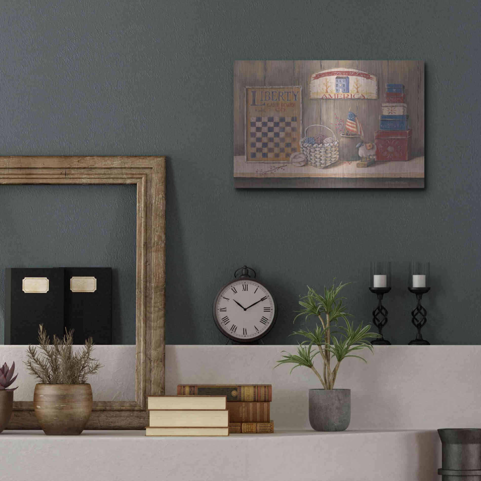 Luxe Metal Art 'Land that I Love' by Pam Britton, Metal Wall Art,16x12