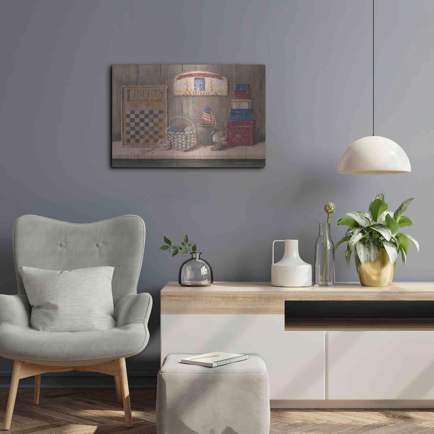 Luxe Metal Art 'Land that I Love' by Pam Britton, Metal Wall Art,24x16