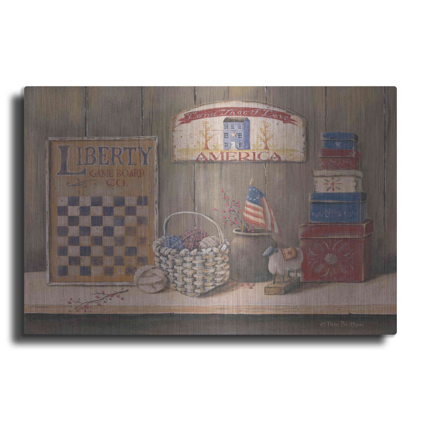 Luxe Metal Art 'Land that I Love' by Pam Britton, Metal Wall Art