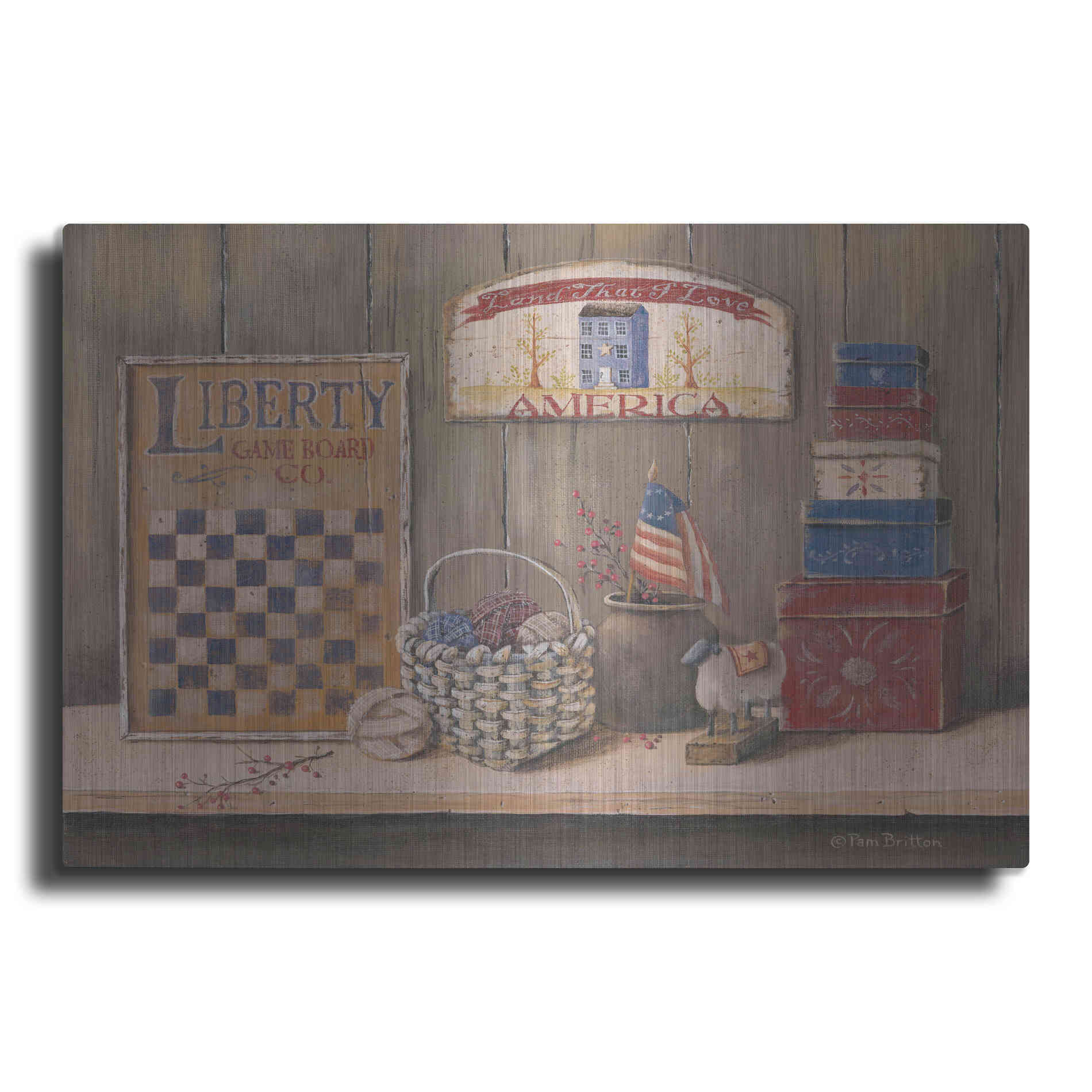 Luxe Metal Art 'Land that I Love' by Pam Britton, Metal Wall Art
