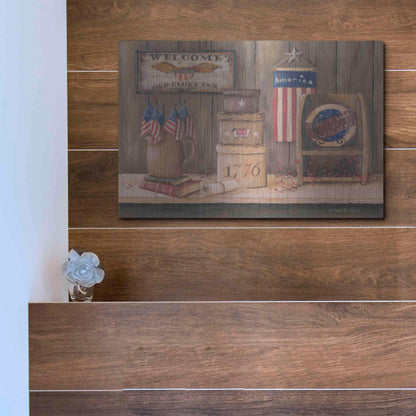 Luxe Metal Art 'Sweet Land of Liberty' by Pam Britton, Metal Wall Art,16x12