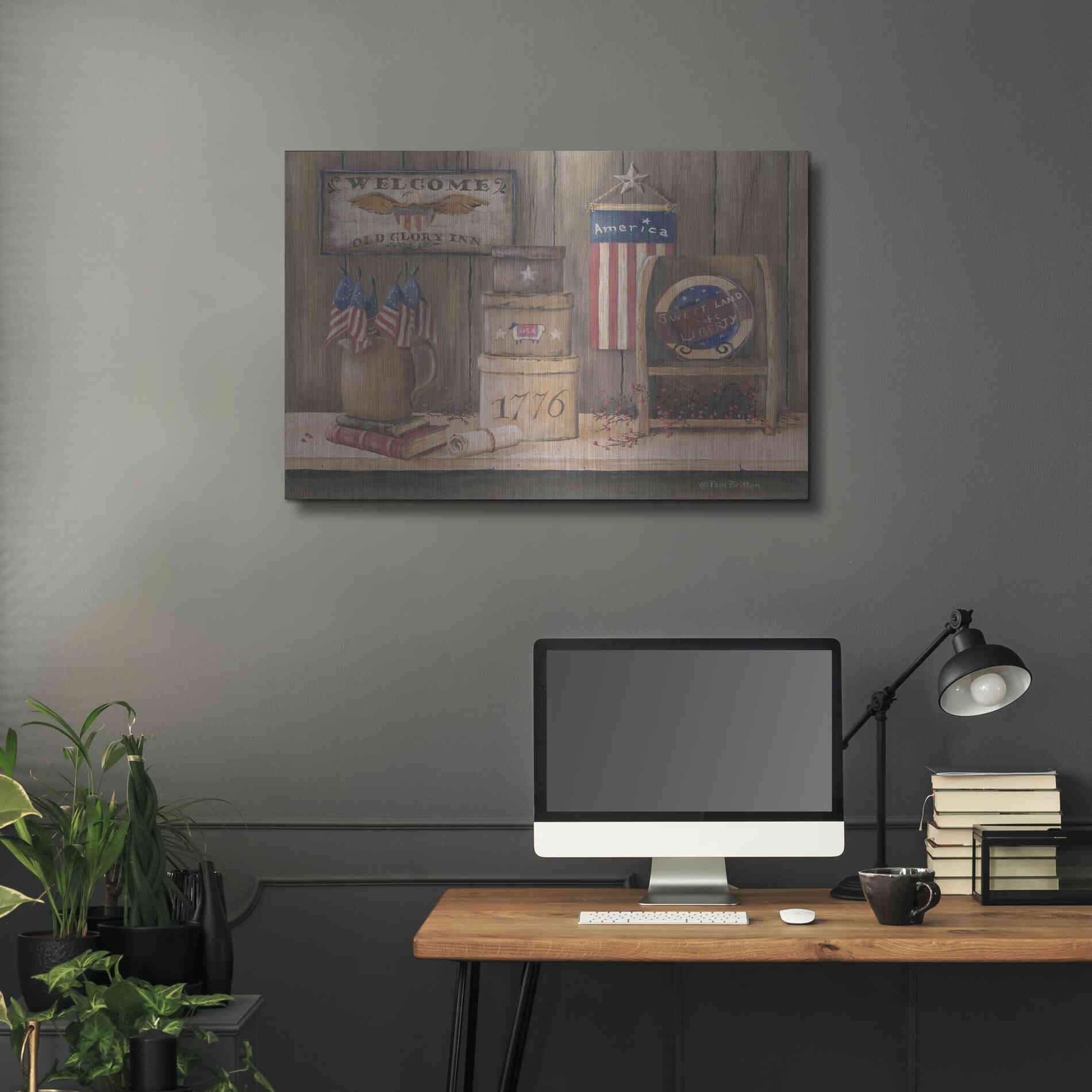 Luxe Metal Art 'Sweet Land of Liberty' by Pam Britton, Metal Wall Art,36x24