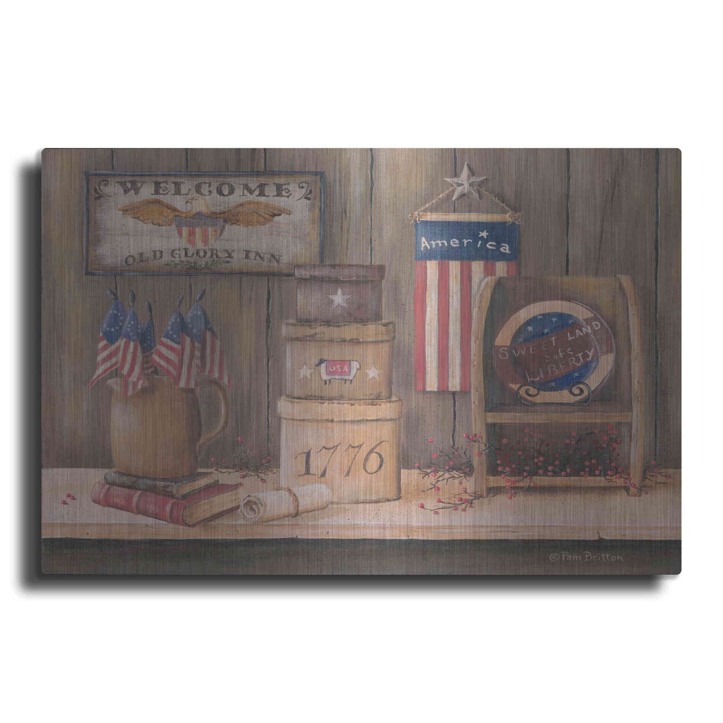 Luxe Metal Art 'Sweet Land of Liberty' by Pam Britton, Metal Wall Art