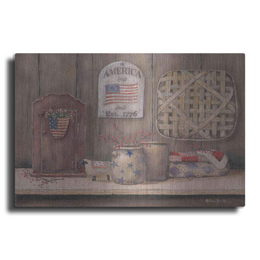 Luxe Metal Art 'America Est. 1776' by Pam Britton, Metal Wall Art