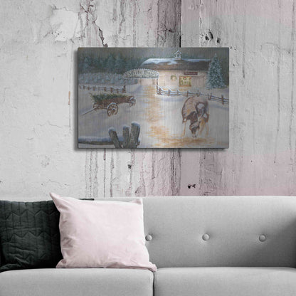 Luxe Metal Art 'White Barn Tree Farm' by Pam Britton, Metal Wall Art,36x24