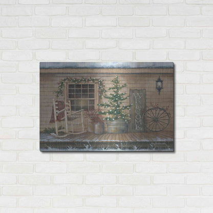 Luxe Metal Art 'Winter Country Porch' by Pam Britton, Metal Wall Art,36x24