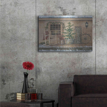 Luxe Metal Art 'Winter Country Porch' by Pam Britton, Metal Wall Art,36x24