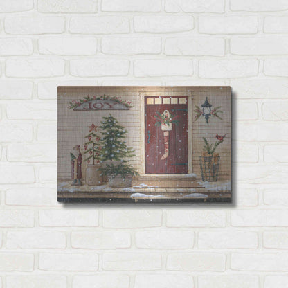Luxe Metal Art 'Folk Art Santa Porch' by Pam Britton, Metal Wall Art,24x16