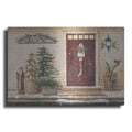 Luxe Metal Art 'Folk Art Santa Porch' by Pam Britton, Metal Wall Art