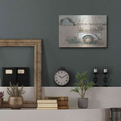 Luxe Metal Art 'Fresh Flowers for Sale' by Pam Britton, Metal Wall Art,16x12