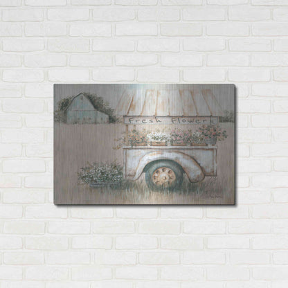 Luxe Metal Art 'Fresh Flowers for Sale' by Pam Britton, Metal Wall Art,36x24