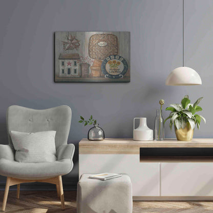 Luxe Metal Art 'Home Country Shelf' by Pam Britton, Metal Wall Art,24x16
