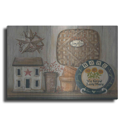 Luxe Metal Art 'Home Country Shelf' by Pam Britton, Metal Wall Art