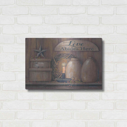 Luxe Metal Art 'Love Abides Here Shelf' by Pam Britton, Metal Wall Art,24x16