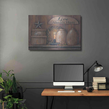 Luxe Metal Art 'Love Abides Here Shelf' by Pam Britton, Metal Wall Art,36x24