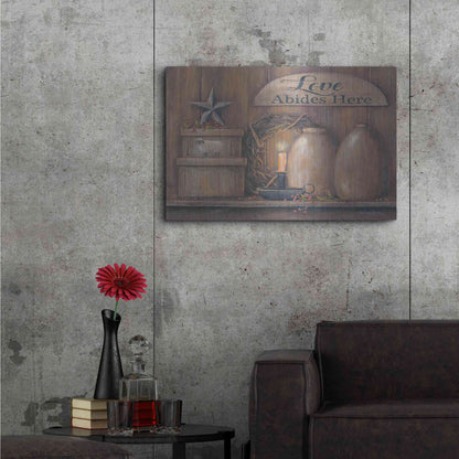 Luxe Metal Art 'Love Abides Here Shelf' by Pam Britton, Metal Wall Art,36x24