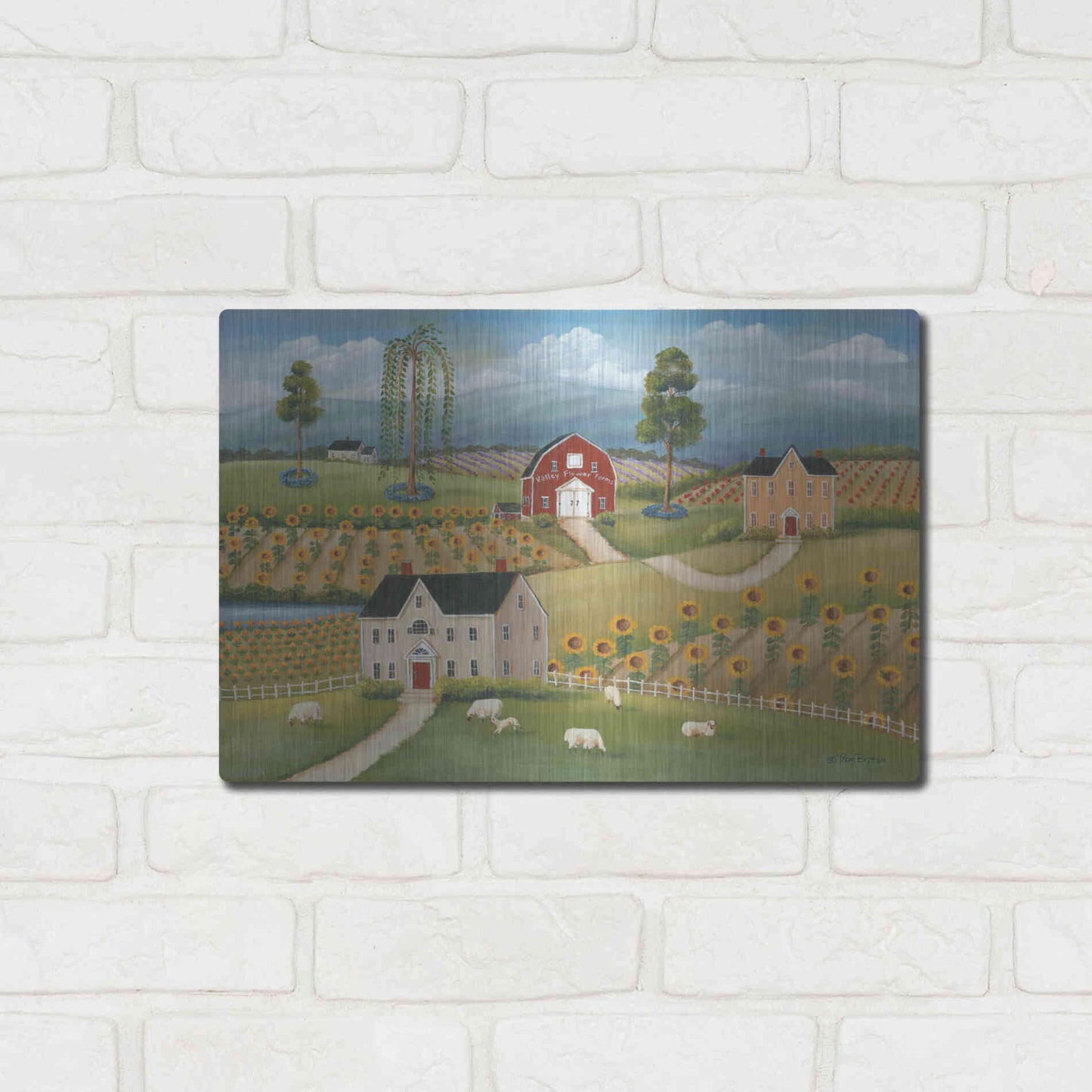 Luxe Metal Art 'Valley Flower Farms' by Pam Britton, Metal Wall Art,16x12