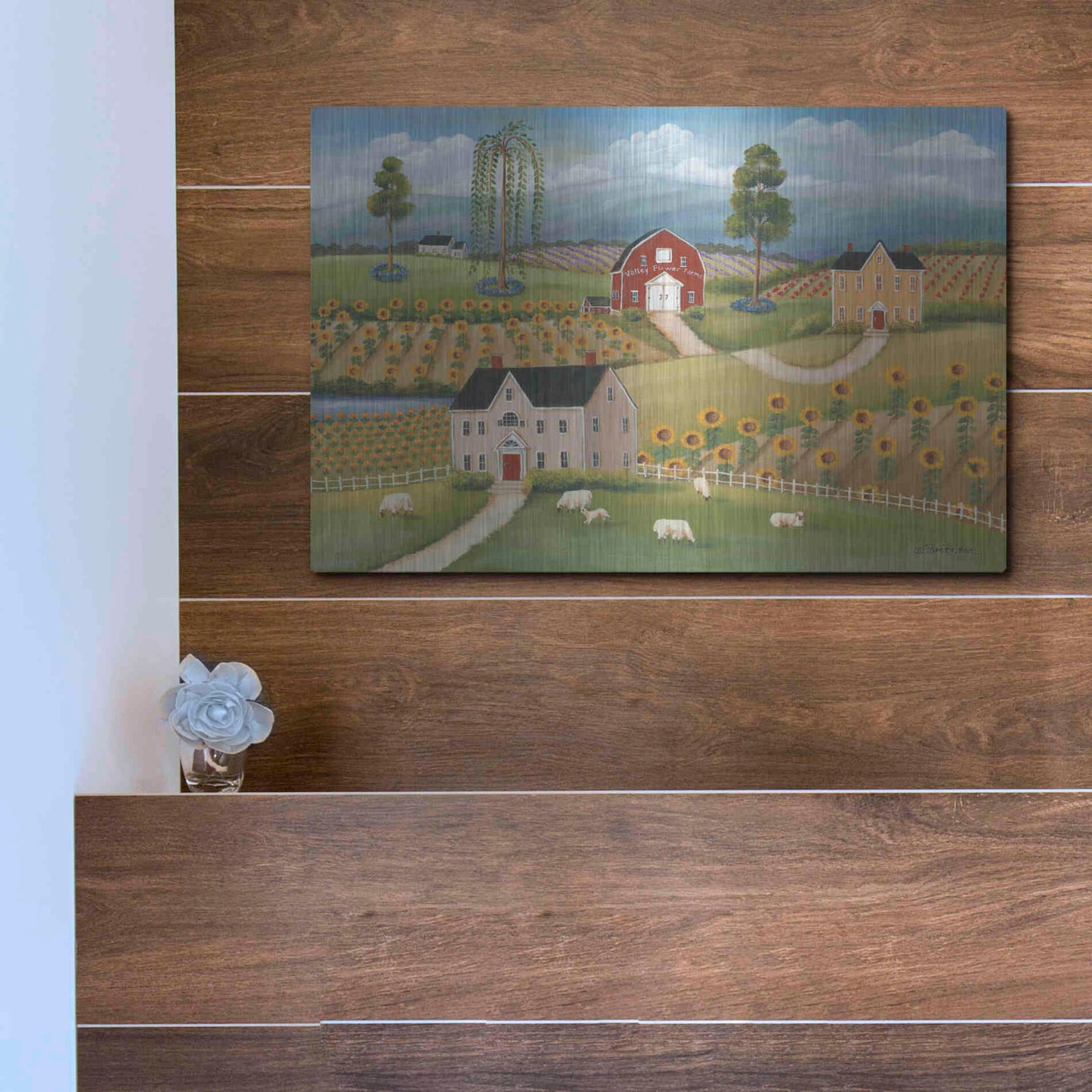 Luxe Metal Art 'Valley Flower Farms' by Pam Britton, Metal Wall Art,16x12