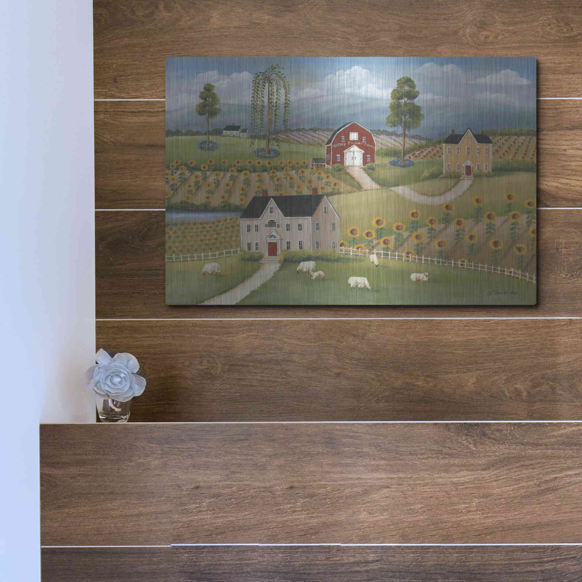 Luxe Metal Art 'Valley Flower Farms' by Pam Britton, Metal Wall Art,16x12