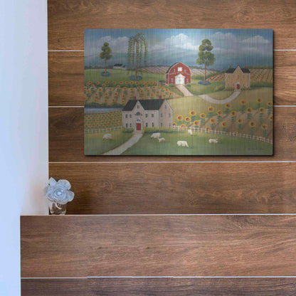 Luxe Metal Art 'Valley Flower Farms' by Pam Britton, Metal Wall Art,16x12