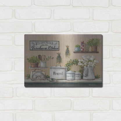 Luxe Metal Art 'Garden Farmhouse Kitchen' by Pam Britton, Metal Wall Art,16x12